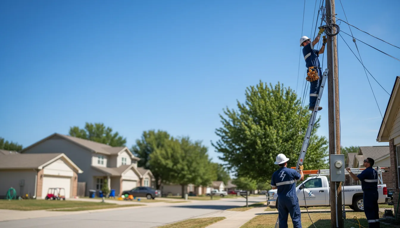 Residential electrician providing installation services in Aubrey, AR